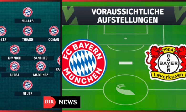 Aufstellungen: Teilnehmer: FC Bayern München gegen Bayer 04 Leverkusen