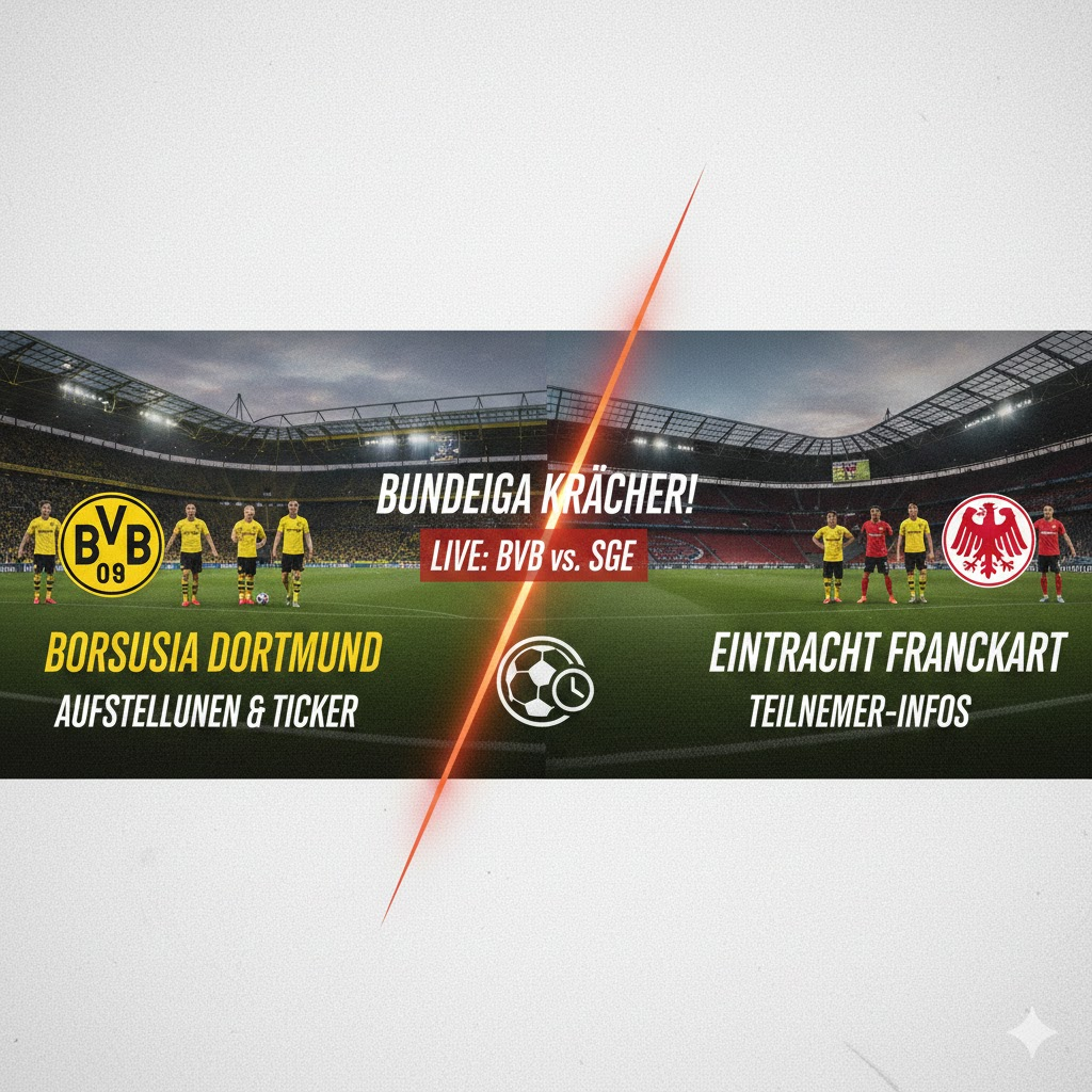 aufstellungen: teilnehmer: borussia dortmund gegen eintracht frankfurt