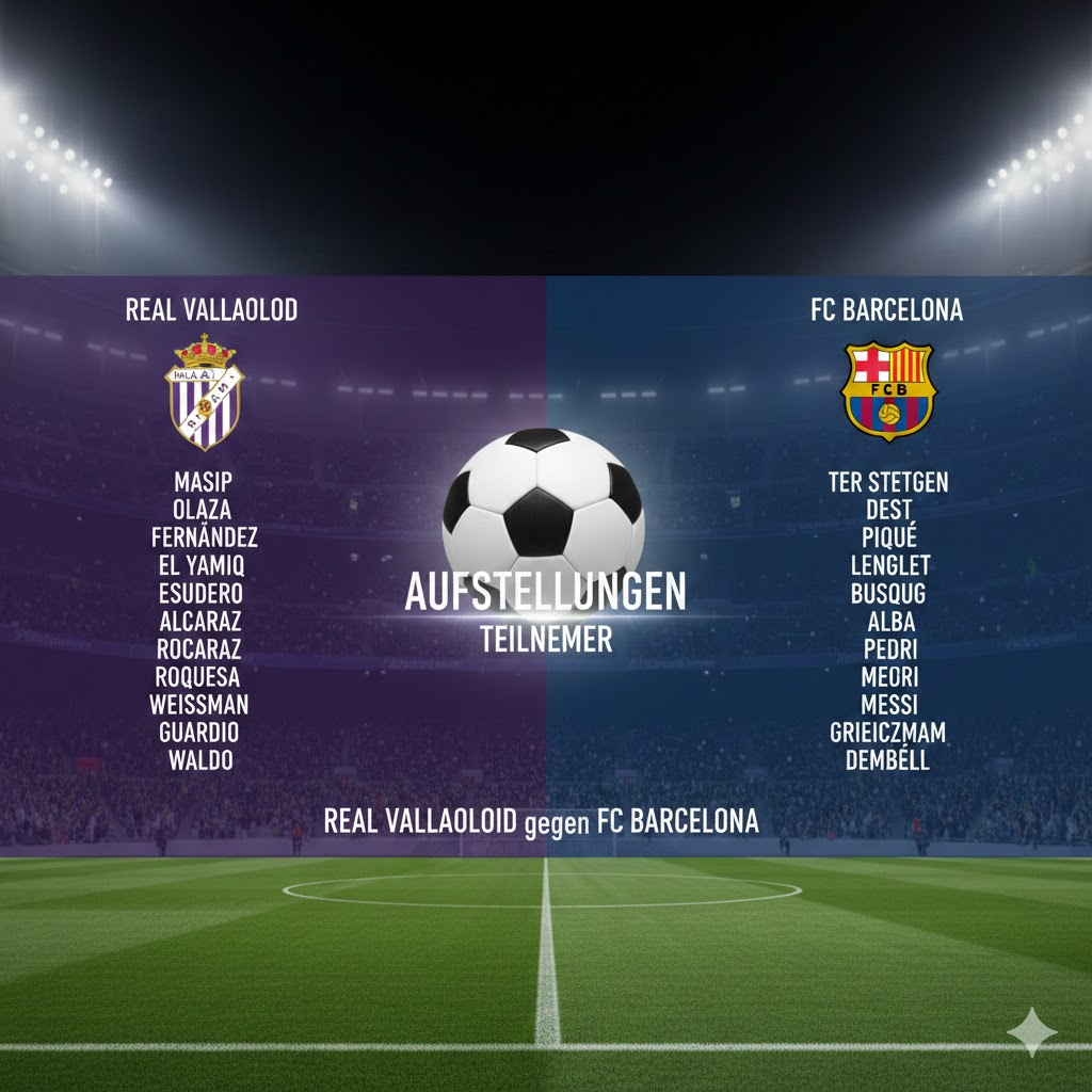 aufstellungen: teilnehmer: real valladolid gegen fc barcelona
