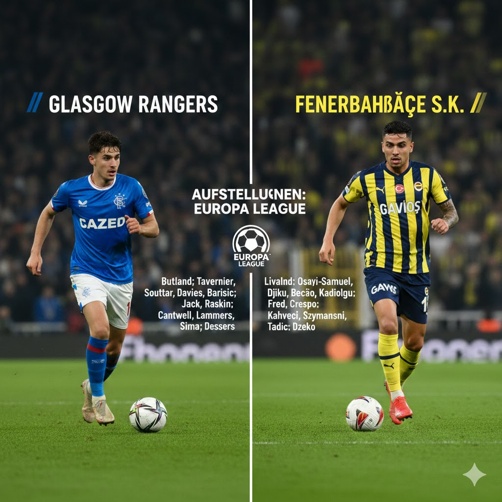 aufstellungen: teilnehmer: glasgow rangers gegen fenerbahçe