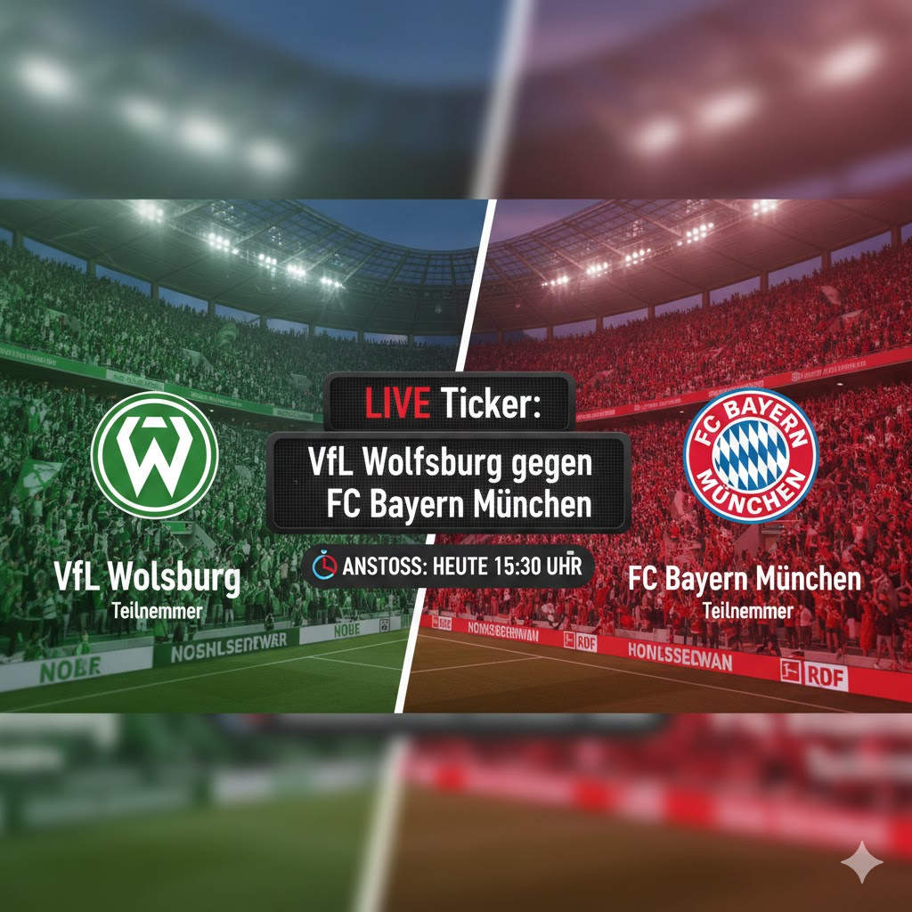 ticker: teilnehmer: vfl wolfsburg gegen fc bayern münchen