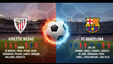 aufstellungen: teilnehmer: athletic bilbao gegen fc barcelona