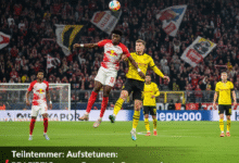 aufstellungen: teilnehmer: rb leipzig gegen borussia dortmund